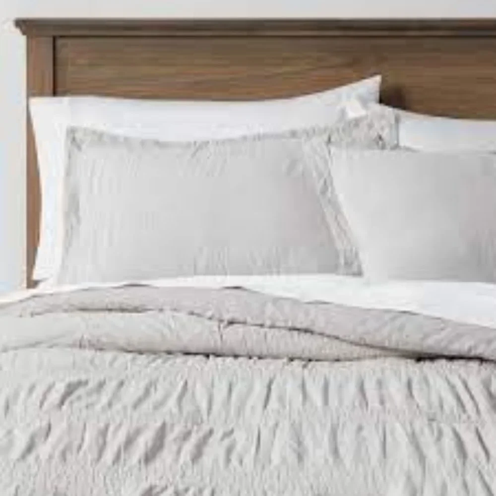 NWT King Comforter Set Cotton Blend Machine Washable Gray OEKO-TEX certified
